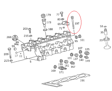 Vito W638/Sprinter 601/602/603 Motor Silindir Kapak Saplaması/Saplama/Civata