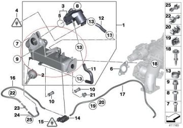 Bmw F10/X4 F26/FX5 F15/X6 F06 N47/N57 Motor EGR Soğutucu/Eksoz Gazı Soğutma Radyatörü