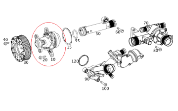 Mercedes C Glass W204/W205/Vito W447 626/622 Motor Devirdaim/Su Pompası