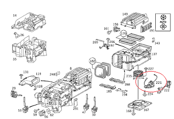 Mercedes E Glass W210 111 Motor Kalorifer Tarağı/Klima Şalteri/Klima Duyucu