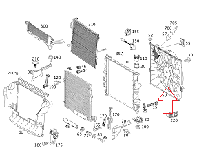 Mercedes W164 ML164 642 Motor Komple Fan