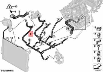 Bmw E82/E90 N46N Radyatör Su Hortumu/Su Borusu