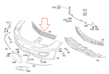 Mercedes W245 B150 Ön Tampon Orta Izgara