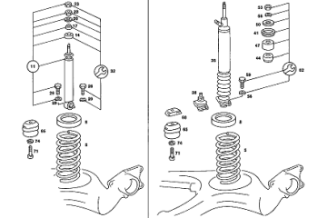 Mercedes W116/W123/W126 Arka Amortisör Takım Gazlı