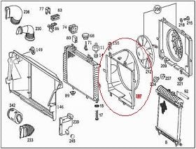 Mercedes W210 E200 Davlumbaz-Radyatör Davlumbazı
