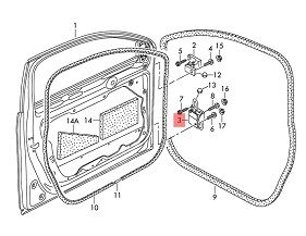 Passat/Passat CC/Audi A4/Kapı Alt Menteşesi/SOL Menteşe