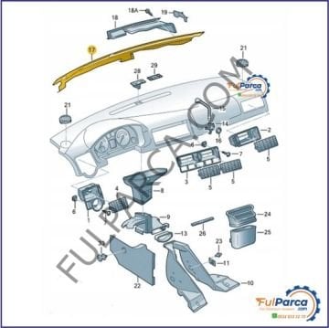 Volkswagen Golf 4/Bora Ön Cam Su Izgarası/Cam Önü Deflektörü