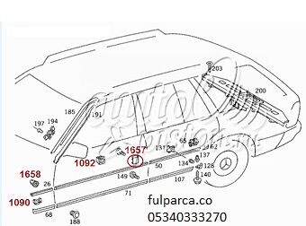 Mercedes W124 Kapı Bant Klipsi/Bakalit Klipsi/Kopça