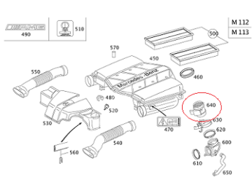 Mercedes Clk 500/W210/W220 113 Motor Hava Akışmetre/Debimetre