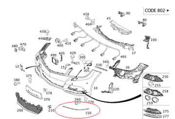 Mercedes W211 Ön Tampon Nikelaj Sağ