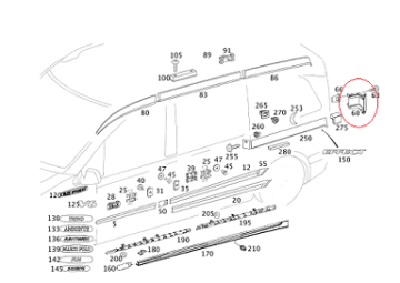Vito W639/Viano Arka Stop Alt Pilastiği/Arka Alt Köşe Bakalit/Stop Alt Bakaliti/Menteşe Kapağı SOL