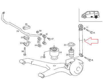 Vito W638 Amortisör Arka Gazlı/KÖRÜKLÜ Sistem