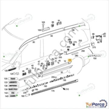 Vito W639 Arka Çamurluk Çıtası/Badem/Uzun Şase/Badem/Çıta/Bakalit SOL