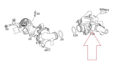 Mercedes W176/W246/W156/W117 Gla 200 270/133 Motor Termostat