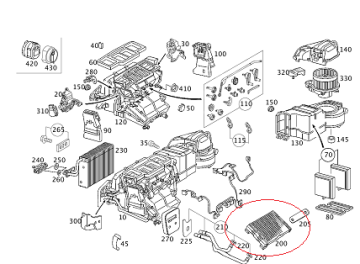 Mercedes W203/W209/W230 Kalorifer Radyatörü