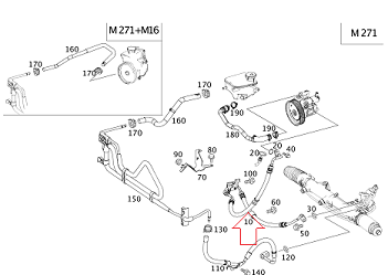 Mercedes W205 271 Motor Direksiyon Yağ Hortumu