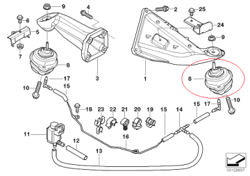 Bmw E53 M57/M57N Motor Kulağı Lastik/Motor Takozu  3.0d Sol/Sağ