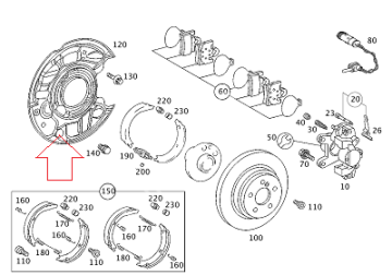 Mercedes W203 Arka Fren Aynası Toz Sacı SAĞ