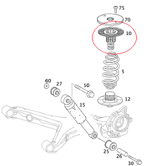 Vito W639 Arka Helezon Get Lastiği/Helezon Lastik Takoz Üst