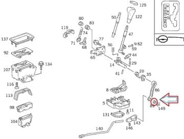 Mercedes W210/W202/W140 111 Motor Vites Kolu Lastiği/Vites Kol Burcu
