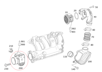 Mercedes W203/W204/W2117W212 271 Motor Gaz Kelebeği/Boğaz Kelebeği
