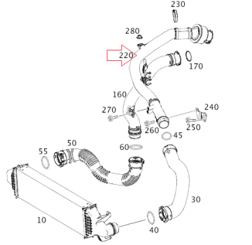 Mercedes A Glass W176/W117/W156/W246Turbo İntercool Hortumu