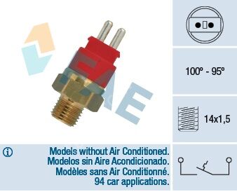 Mercedes W140/W124/W201 190 102/103 Motor Hararet Müşürü 2 Fişli KIRMIZI