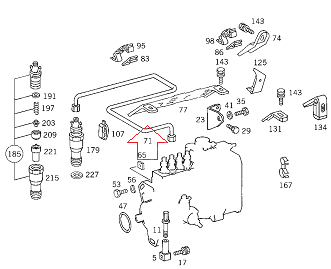 Mercedes W201 190D 601 Motor Enjektör Borusu 3.