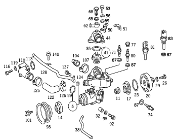 Mercedes W126 S280  M104 Motor Devirdaim/Su Pompası