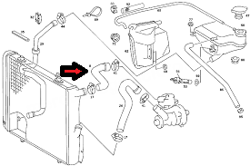 Mercedes W201 190 Radyatör Hortumu Üst