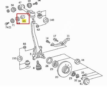 Mercedes W116/W123/W126 Konik Lastik/Viraj Demir Lastiği/Salıncak Burcu/Rotilli Kol Lastiği