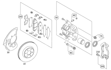 Mercedes X Seri W470 Kamyonet Ön Disk/Fren Aynası