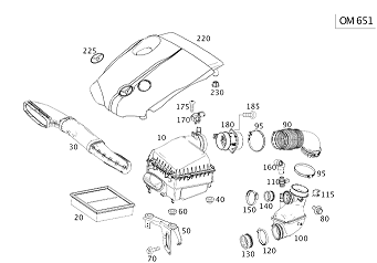 Mercedes W176/W117/W246 651 Motor Hava Emiş Hortumu