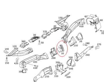 Sprinter W906 Havalandırma Izgarası/Hava Akış ızgara/Hava Nozulu SOL Orta