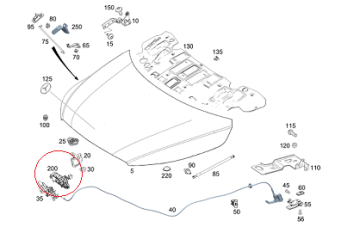Vito W447/W117/W156/W176/W246 Ön Kaput Şalteri/Kaput Kilidi/Son Konum Şalterı