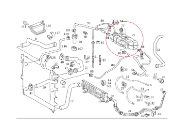 Mercedes W163 ML163 Genleşme Kabı/Dengeleme Kabı/Yedek Su Deposu Tankı/Yedek Su Deposu