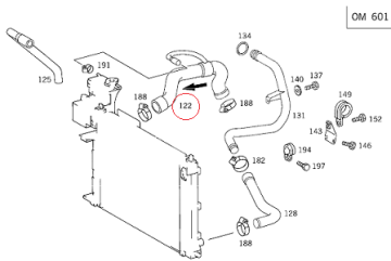Vito W638 601 Motor Radyatör Üst Hortumu