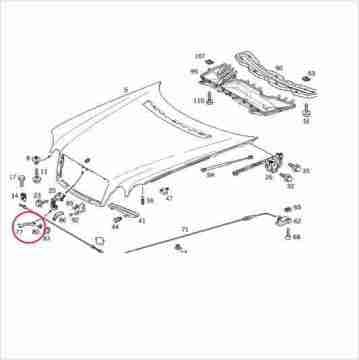 Mercedes W210 Classic/Elegance Kaput Açma Dili/Kaput Açma Mandalı