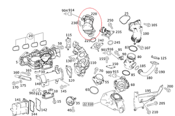 Mercedes W211/W204/W203 646 Motor Egr Valfi