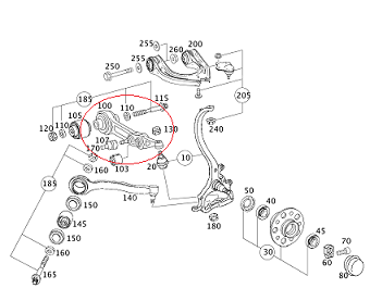 Mercedes W211 Ön Alt Salıncak Demiri Sağ Rotilli Kol