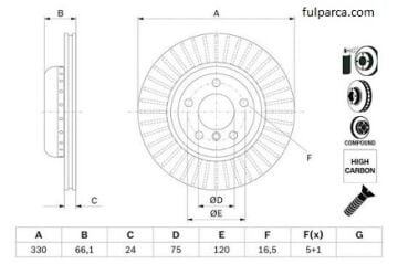 Bmw 5 Seri F10/F11/F18 Ön Fren Aynası/Ön Disk