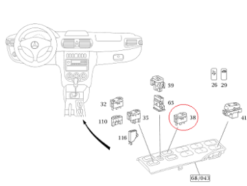 Vaneo W414 Cam Düğmesi/Cam Kaldırma Şalteri