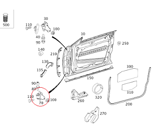 Mercedes W218 Ön Kapı Menteşesi/Sol Alt