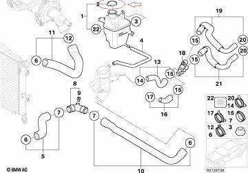 Mini Cooper R50 Radyatör Yedek Su Depo Kapağı/One 1.6i Genleşme Tankı Kapağı