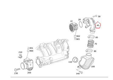 Mercedes W204 271 Motor Hava Emiş Borusu