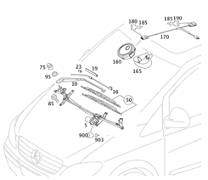 Vito W639/Viano Silecek Süpürgesi Ön Set