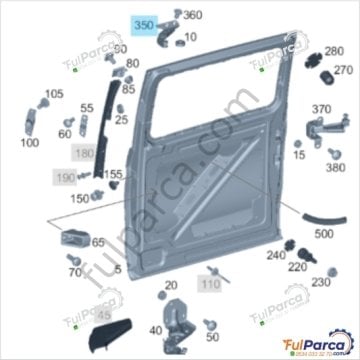 Vito W447/W448 Sürgülü Kapı Üst Makarası/Üst Makara/Kapı Sürgüsü-Kapı Rayı Sağ