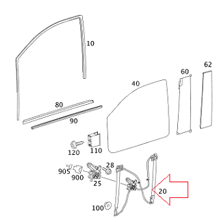 Viano/Vito W639 Ön Cam Krikosu/Cam Mekanızması/SOL