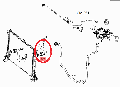 Vito W447 651 Motor Radyatör Üst Hortumu