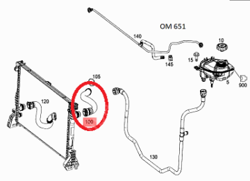 Vito W447 651 Motor Radyatör Üst Hortumu